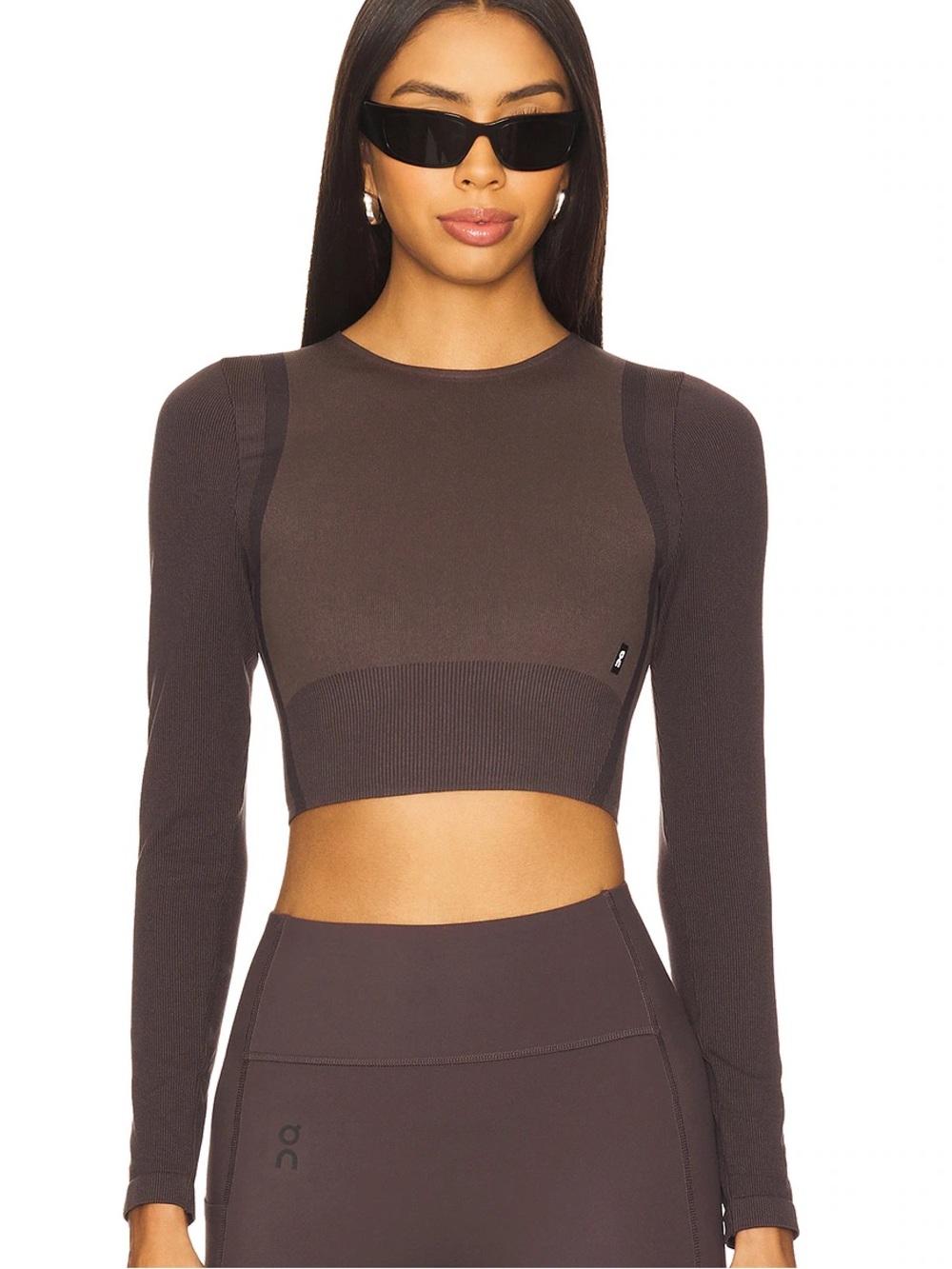 On Running studio knit Women's brown Long-Sleeve Crop Top